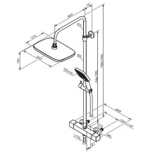 Душевая система Damixa Gala 953800300 с термостатом Черная матовая