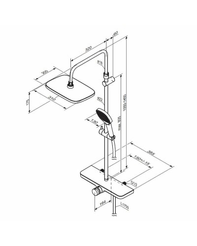 Душевая система Damixa Merkur 940730000 Хром