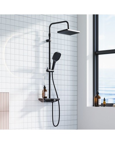 Душевая система Damixa Merkur 940730300 Черная матовая