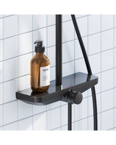 Душевая система Damixa Merkur 940730300 Черная матовая