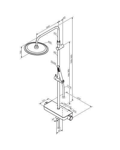 Душевая система Damixa Scandinavian Pure 936730300 Черная матовая