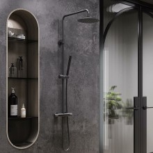 Душевая система Damixa Scandinavian Pure 936800300 с термостатом Черная матовая