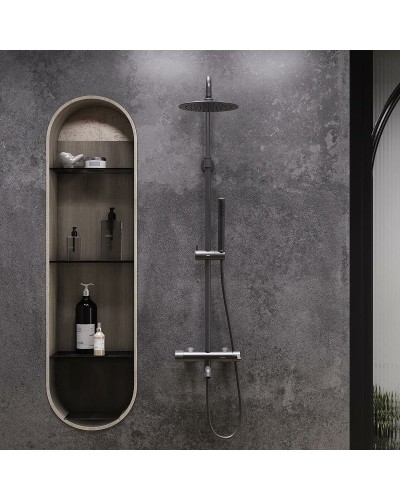 Душевая система Damixa Scandinavian Pure 936740300 Черная матовая