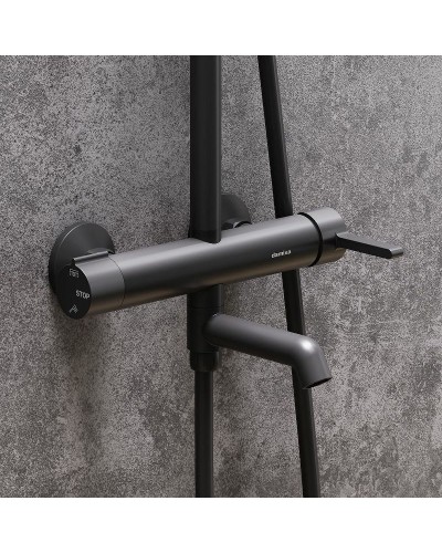 Душевая система Damixa Scandinavian Pure 936740300 Черная матовая