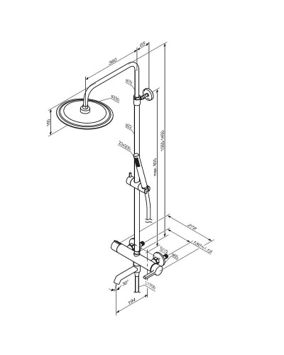 Душевая система Damixa Scandinavian Pure 936740300 Черная матовая