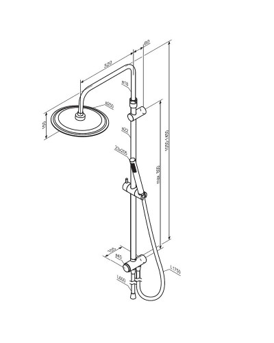 Душевая система Damixa Scandinavian Pure 936000300 Черная матовая