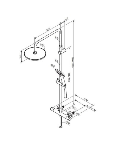 Душевая система Damixa Jupiter 977800000 с термостатом Хром