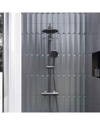 Душевая система Damixa Jupiter 977800300 с термостатом Черная матовая