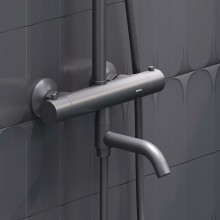 Душевая система Damixa Jupiter 977810300 с термостатом Черная матовая