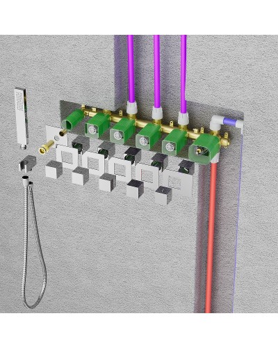 Душевая система Timo Petruma SX-5329/17SM с термостатом Золото матовое