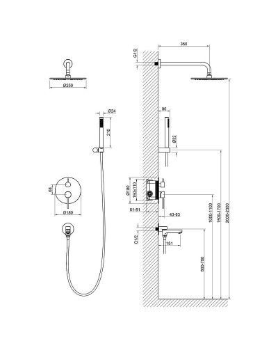 Душевая система Timo Saona SX-2379/17SM Золото матовое