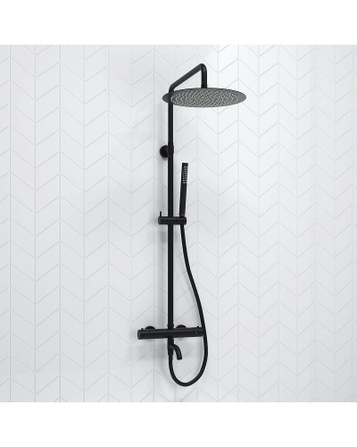 Душевая система WasserKRAFT A288.160.217.BM Thermo с термостатом Черная матовая