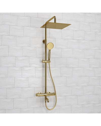Душевая система WasserKRAFT A188.261.207.PG Thermo с термостатом Золото