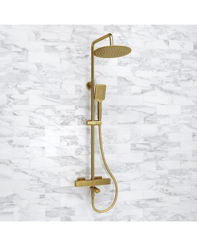Душевая система WasserKRAFT A199.259.201.BG Thermo с термостатом Золото матовое