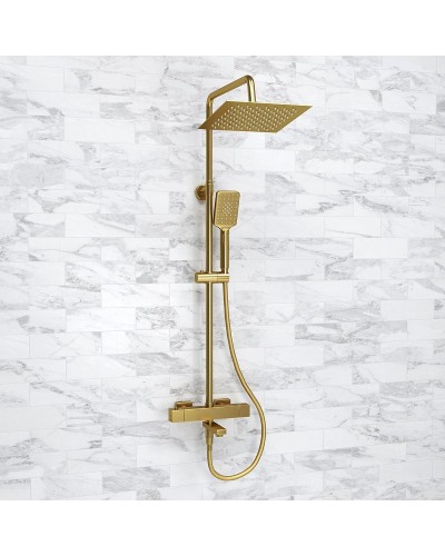 Душевая система WasserKRAFT A199.198.201.BG Thermo с термостатом Золото матовое