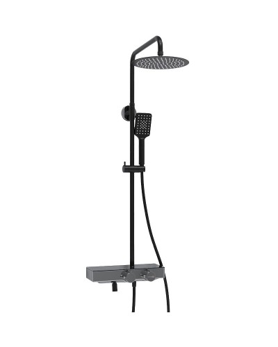 Душевая система WasserKRAFT A114.258.130.CB Thermo с термостатом Черная матовая