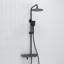 Душевая система WasserKRAFT A114.258.130.CB Thermo с термостатом Черная матовая