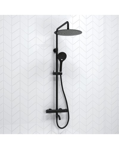 Душевая система WasserKRAFT A288.160.078.BM Thermo с термостатом Черная матовая