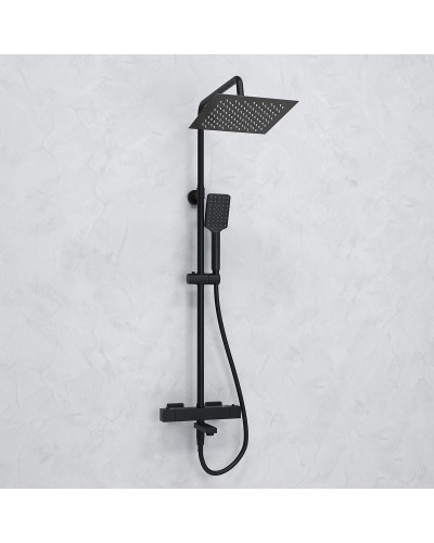 Душевая система WasserKRAFT A299.255.130.BM Thermo с термостатом Черная матовая