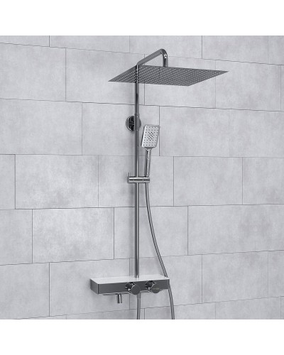 Душевая система WasserKRAFT A113.119.126.CH Thermo с термостатом Хром Белая