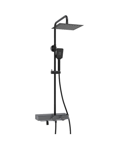 Душевая система WasserKRAFT A114.255.130.CB Thermo с термостатом Черная матовая