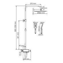 Душевая система WasserKRAFT A114.160.130.CB Thermo с термостатом Черная матовая