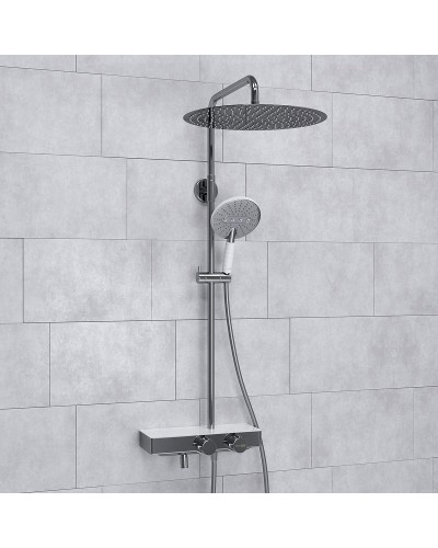 Душевая система WasserKRAFT A113.117.059.CH Thermo с термостатом Хром Белая