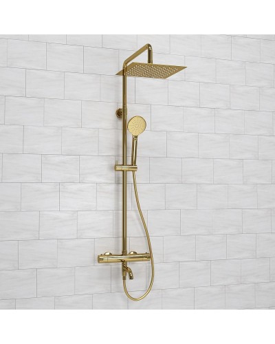 Душевая система WasserKRAFT A188.256.207.PG Thermo с термостатом Золото глянцевое