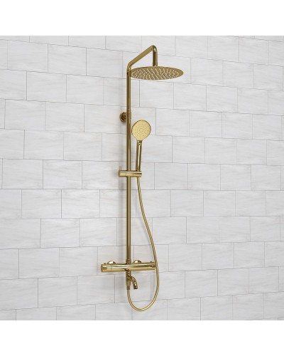 Душевая система WasserKRAFT A188.208.207.PG Thermo с термостатом Золото глянцевое