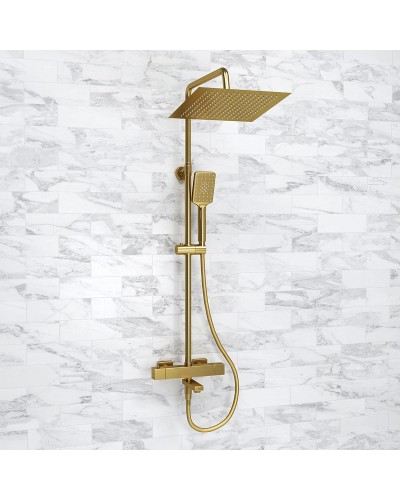 Душевая система WasserKRAFT A199.260.201.BG Thermo с термостатом Золото матовое