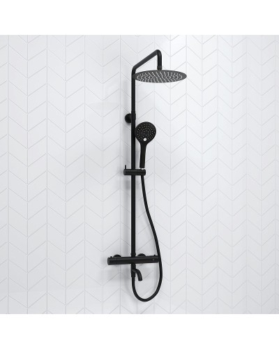 Душевая система WasserKRAFT A288.258.078.BM Thermo с термостатом Черная матовая