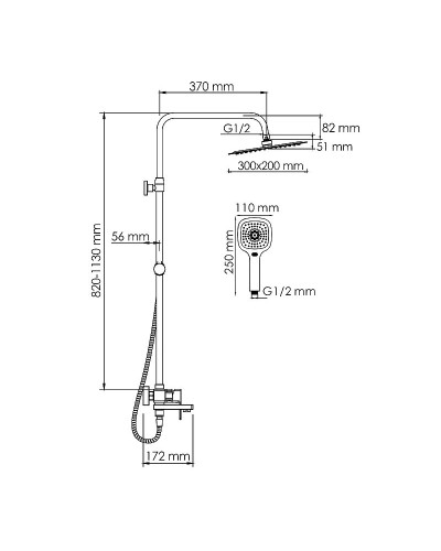 Душевая система WasserKRAFT A177.069.065.010.CH Хром