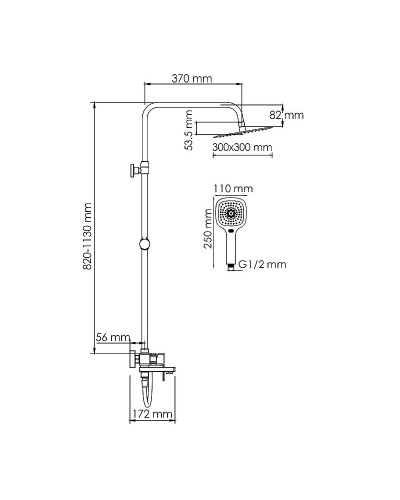 Душевая система WasserKRAFT A177.118.065.087.CH Хром