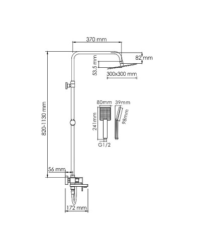 Душевая система WasserKRAFT A177.118.141.087.CH Хром