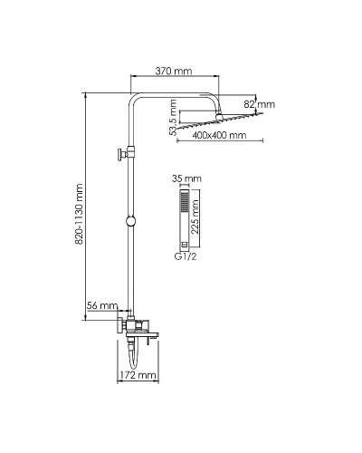 Душевая система WasserKRAFT A177.119.103.087.CH Хром