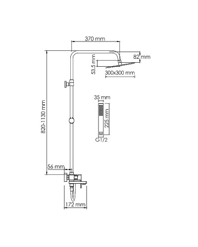 Душевая система WasserKRAFT A177.118.103.087.CH Хром