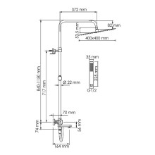 Душевая система WasserKRAFT A199.119.103.087.CH Thermo с термостатом Хром