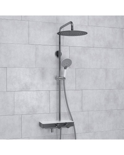 Душевая система WasserKRAFT A113.116.058.CH Thermo с термостатом Хром Белая