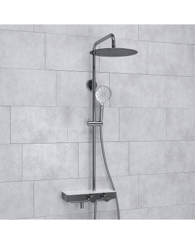 Душевая система WasserKRAFT A113.116.127.CH Thermo с термостатом Хром Белая