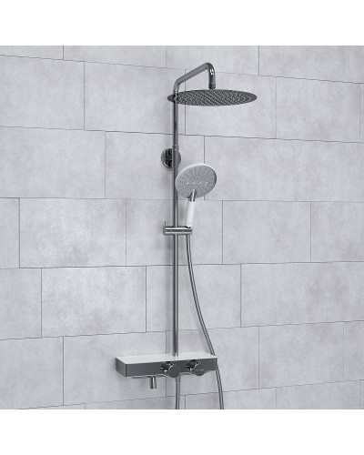Душевая система WasserKRAFT A113.116.059.CH Thermo с термостатом Хром Белая