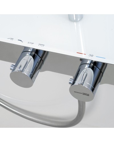 Душевая система WasserKRAFT A113.116.101.CH Thermo с термостатом Хром Белая