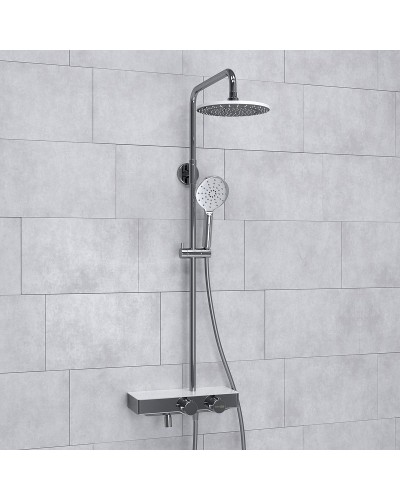 Душевая система WasserKRAFT A113.067.127.CH Thermo с термостатом Хром Белая
