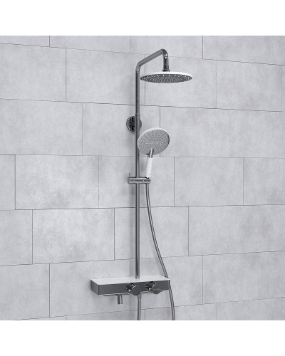 Душевая система WasserKRAFT A113.067.059.CH Thermo с термостатом Хром Белая