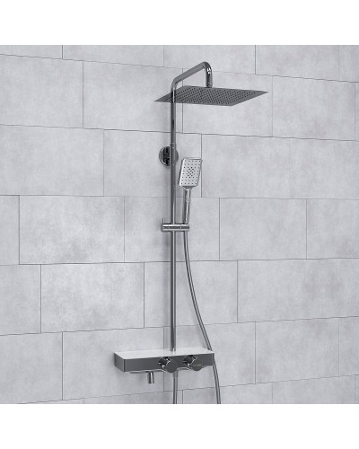 Душевая система WasserKRAFT A113.118.126.CH Thermo с термостатом Хром Белая