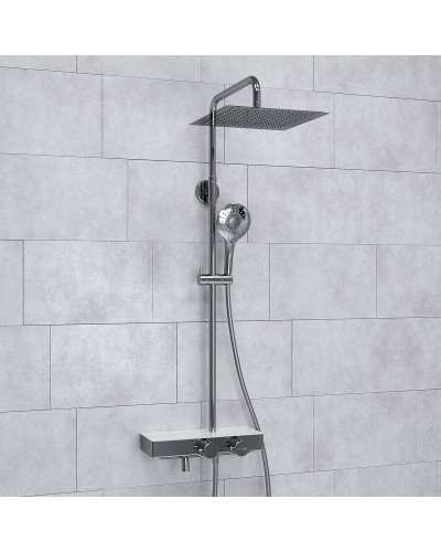 Душевая система WasserKRAFT A113.118.101.CH Thermo с термостатом Хром Белая