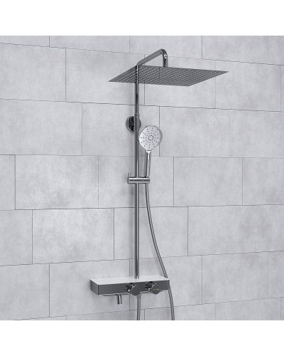 Душевая система WasserKRAFT A113.119.127.CH Thermo с термостатом Хром Белая