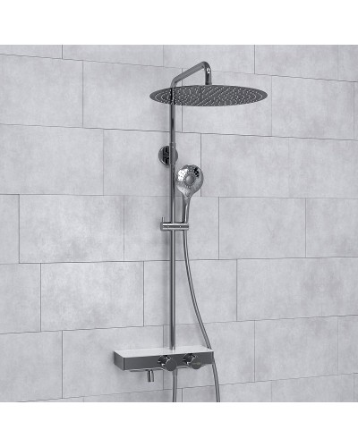 Душевая система WasserKRAFT A113.117.101.CH Thermo с термостатом Хром Белая