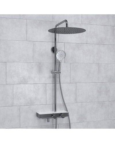 Душевая система WasserKRAFT A113.117.127.CH Thermo с термостатом Хром Белая