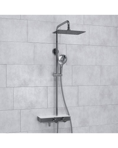Душевая система WasserKRAFT A113.069.101.CH Thermo с термостатом Хром Белая