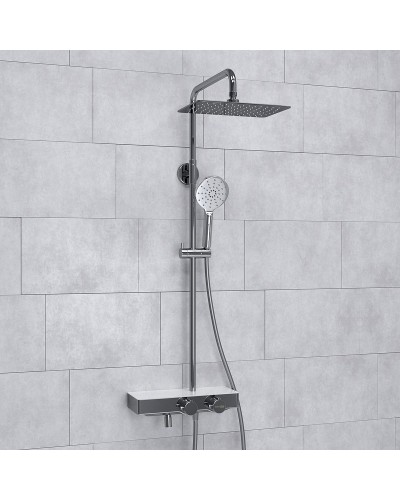 Душевая система WasserKRAFT A113.069.127.CH Thermo с термостатом Хром Белая